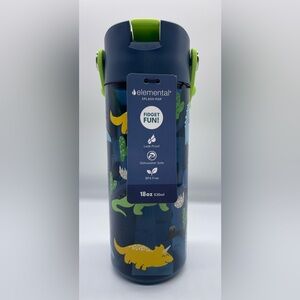 Elemental Kids Aqua Bottle with Purple Handle and Pink Sea Charms